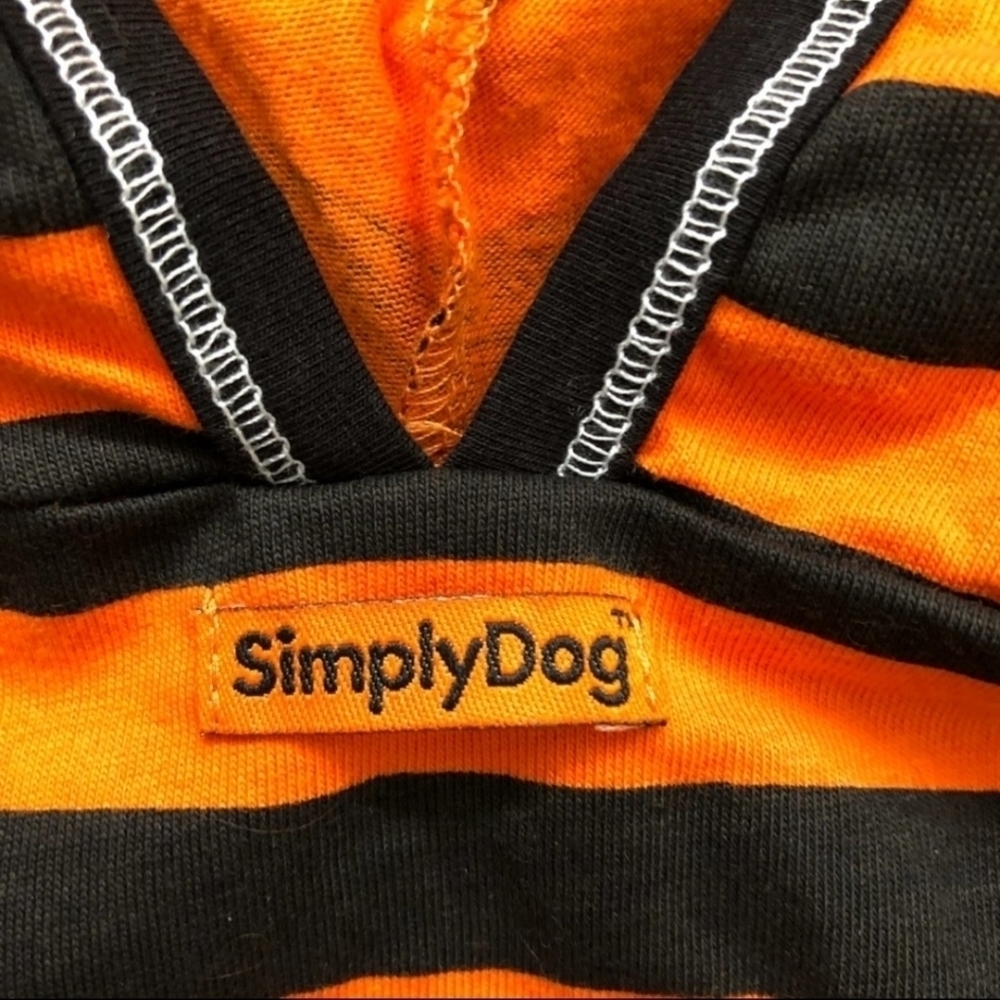 Lil' Monster Pet Dog Halloween Costume Hoodie Size Small S Striped Orange EUC - Picture 5 of 7